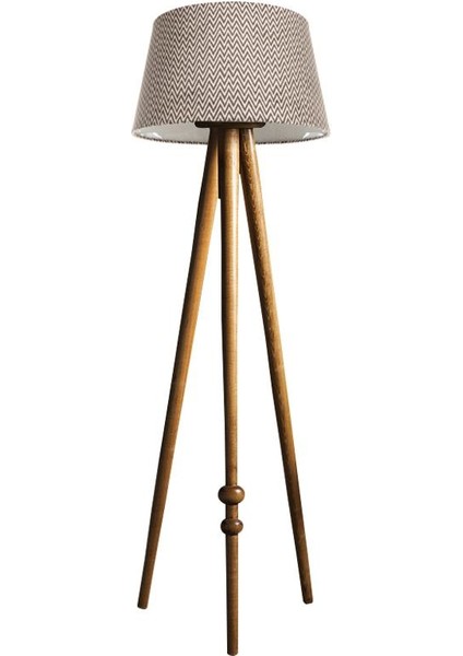 Round Leg Tripod Lambader Abajur Avize Aydınlatma Ahşap Naturel Ağaç Country Dekor Lamba Aplik Masif Doğal