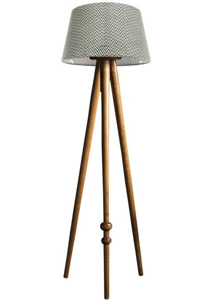 Round Leg Tripod Lambader Abajur Avize Aydınlatma Ahşap Naturel Ağaç Country Dekor Lamba Aplik Masif Doğal