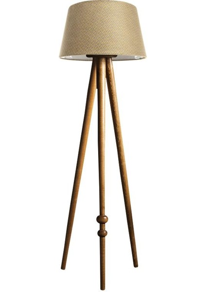 Round Leg Tripod Lambader Abajur Avize Aydınlatma Ahşap Naturel Ağaç Country Dekor Lamba Aplik Masif Doğal