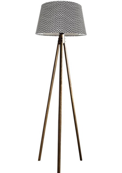 Oval 3 Ayak Tripod Lambader Abajur Köşe Lambası Ahşap Naturel Ağaç Country Dekor Lamba Aplik Masif Doğal