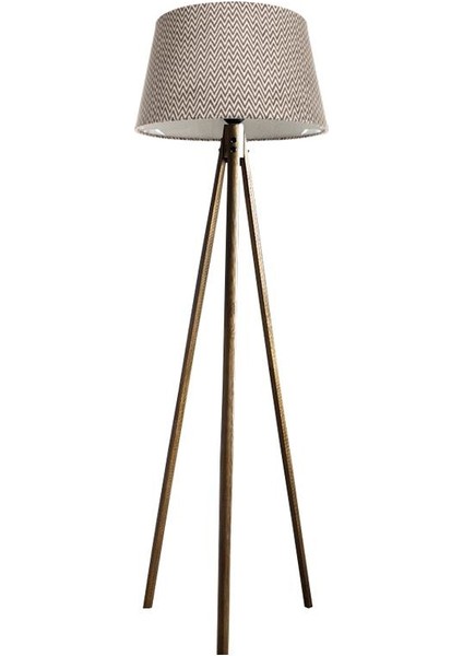 Oval 3 Ayak Tripod Lambader Abajur Köşe Lambası Ahşap Naturel Ağaç Country Dekor Lamba Aplik Masif Doğal