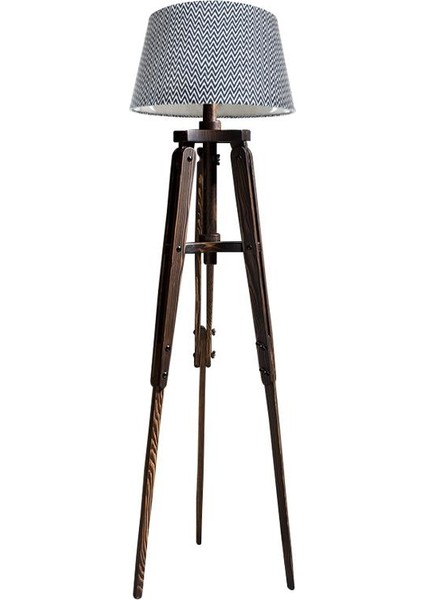Piega Tripod Lambader Abajur Avize Aydınlatma Ahşap Ceviz Ağaç Country Dekor Lamba Aplik Masif Doğal