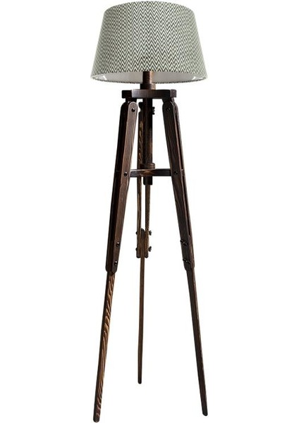 Piega Tripod Lambader Abajur Avize Aydınlatma Ahşap Ceviz Ağaç Country Dekor Lamba Aplik Masif Doğal