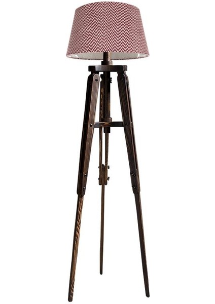 Piega Tripod Lambader Abajur Avize Aydınlatma Ahşap Ceviz Ağaç Country Dekor Lamba Aplik Masif Doğal