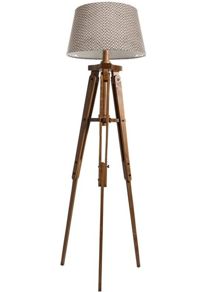 Piega Tripod Lambader Abajur Avize Aydınlatma Ahşap Naturel Ağaç Country Dekor Lamba Aplik Masif Doğal