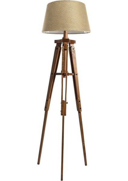 Piega Tripod Lambader Abajur Avize Aydınlatma Ahşap Naturel Ağaç Country Dekor Lamba Aplik Masif Doğal