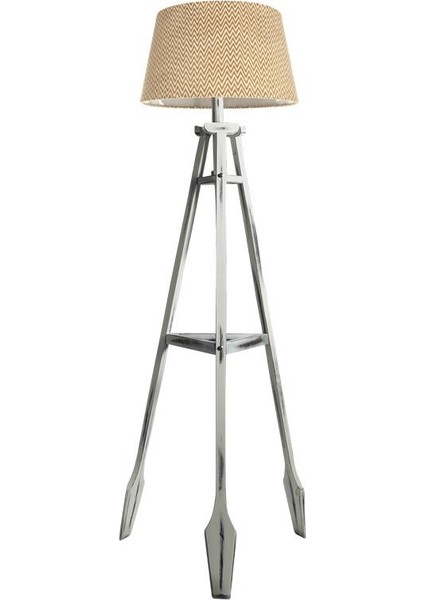 Remi 3 Ayaklı Tripod Lambader Beyaz Ahşap Köşe Lambası Abajur Avize Aydınlatma Ahşap Siyah Ağaç Country Dekor Lamba Aplik Masif Doğal