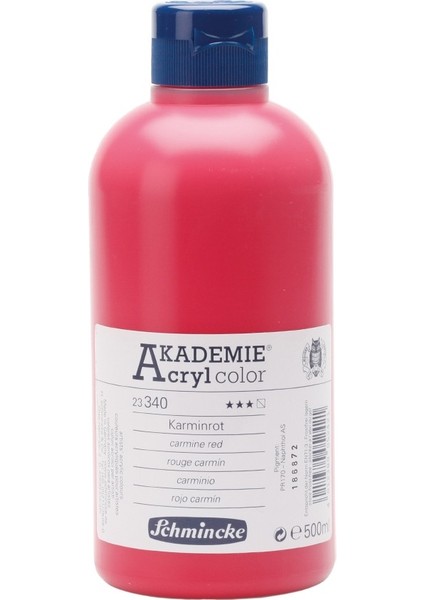 Akademie Akrilik Boya 500 ml Carmine Red