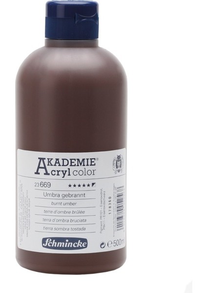 Akademie Akrilik Boya 500 ml Burnt Umber