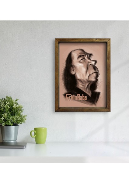 Gift Erkin Baba Tasarımlı Doğal Masif Ahşap Çerçeveli Tablo 45X65CM-2 modelleri