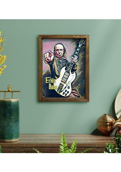 Gift Erkin Baba Tasarımlı Doğal Masif Ahşap Çerçeveli Tablo-3