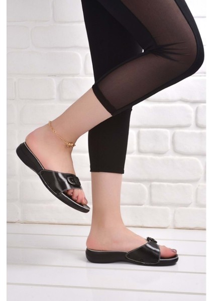 6500 Minelli Anatomik Taban Kadın Terlik - Siyah - 38 fırsatları