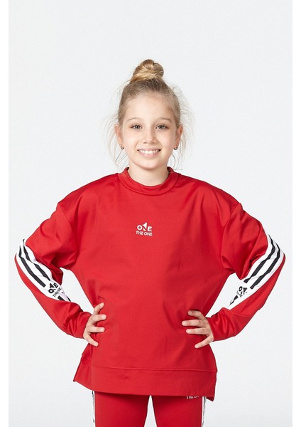 Kız Çocuk Tayt-Sweat Takımı Salaş Yırtmaçlı Şerit Detaylı modelleri