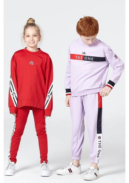 Kız Çocuk Tayt-Sweat Takımı Salaş Yırtmaçlı Şerit Detaylı fırsatları