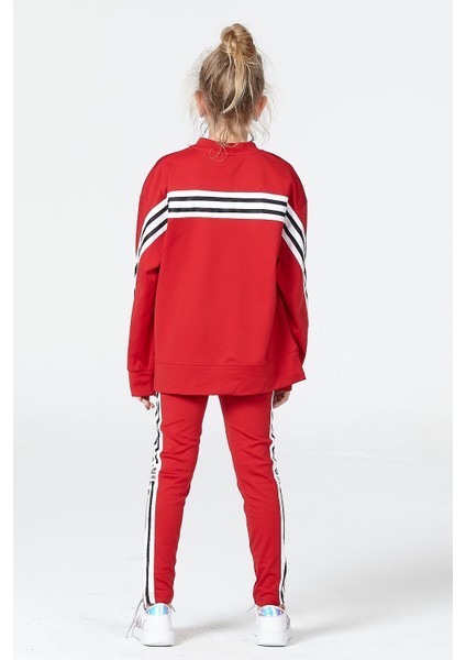 Kız Çocuk Tayt-Sweat Takımı Salaş Yırtmaçlı Şerit Detaylı indirimleri