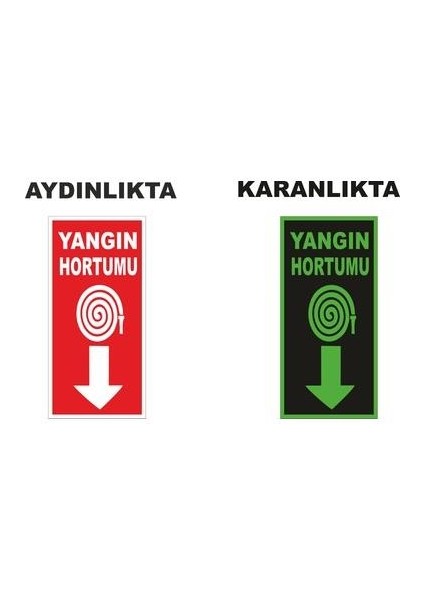 Fosforlu Yangın Hortumu Levhası