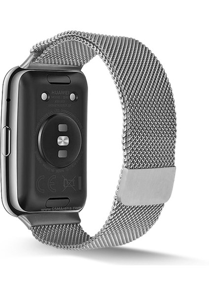 Huawei Watch Fit Hasır Metal Kordon Premium Tel Örgü Kayış - Mıknatıslı - Paslanmaz Çelik