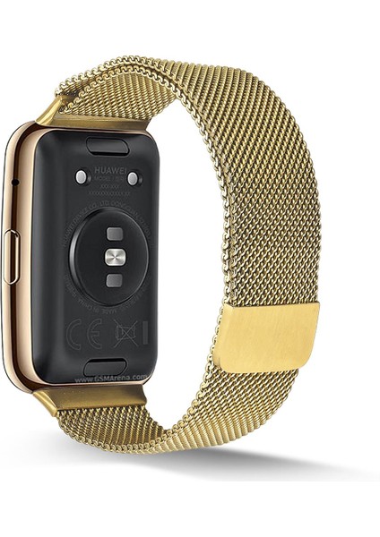 Huawei Watch Fit Hasır Metal Kordon Premium Tel Örgü Kayış - Mıknatıslı - Paslanmaz Çelik