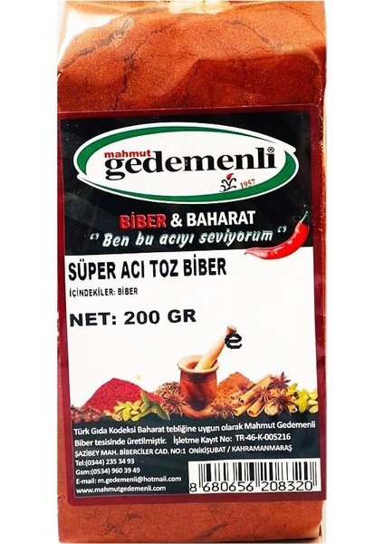 Süper Acı Toz Biber 200  gr