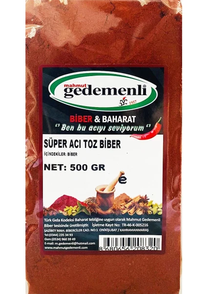 Süper Acı Toz Biber 500  gr