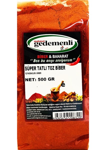 Süper Tatlı Toz Biber 500  gr