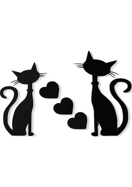 Duvar Dekoru Kedi Temalı Lazer Kesim Mdf Tablo Seti 5 Parça