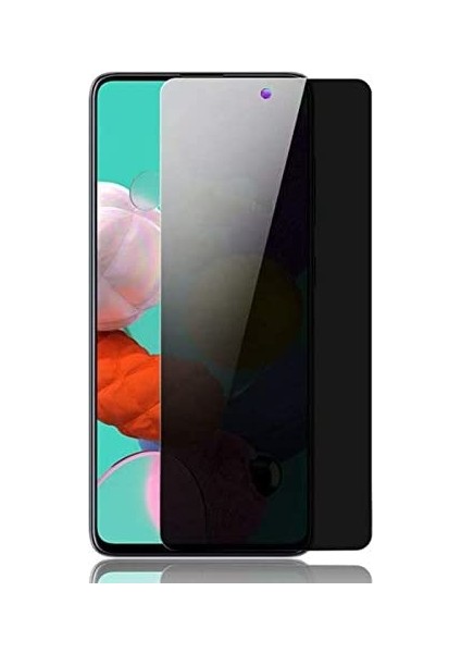 Samsung Galaxy A71 Ekran Koruyucu Temperli Kırılmaz Privacy Hayalet Gizliklik Filtreli Siyah
