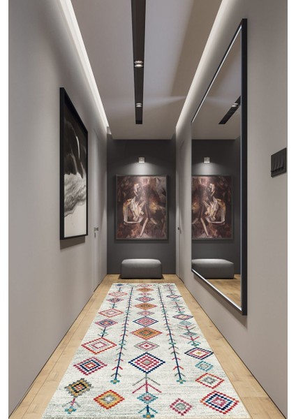 Çizgili Mavi Halı (Makinada Yıkanabilir Kaymaz DotTaban) - CP628