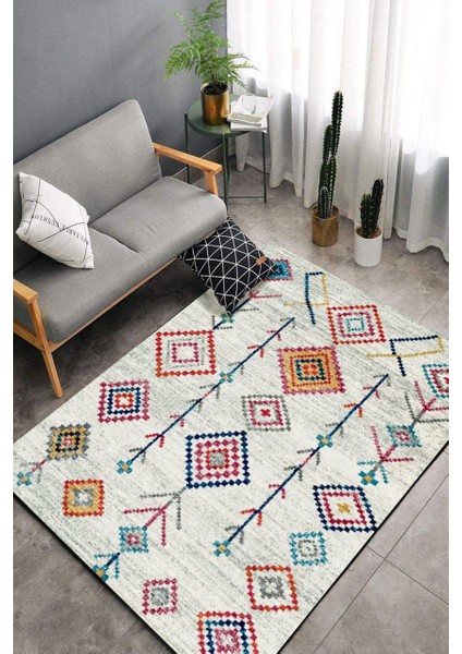 Ananas Desenli Sekizgen Halı (Makinada Yıkanabilir Kaymaz DotTaban) - CP565