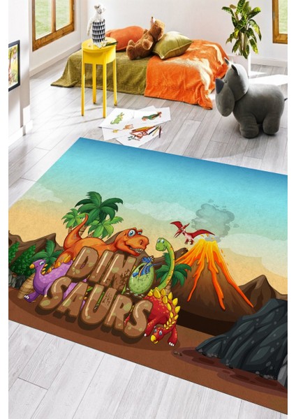 Gri Pastel Desenli Halı