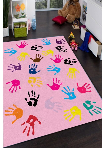 Patchwork Renkli Sekizgen Halı (Makinada Yıkanabilir Kaymaz DotTaban) - CP566