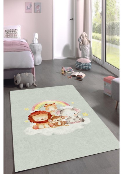 CP580 Labirent Desenli Siyah Halı