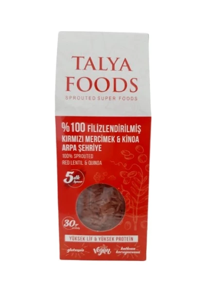 Talya Foods Talya Filizlenmiş Kırmızı Mercimek  Kinoa Şehriye 200 gr