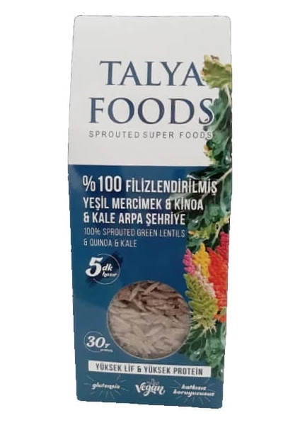 Talya Foods Talya Filizlenmiş Yeşil Mercimek  Kinoa Kale Şehriye 200 gr