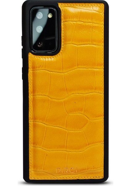 Samsung Note 20 Croco Dokulu Deri Kılıf Sarı