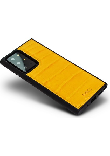 Samsung Note 20 Ultra Croco Dokulu Deri Kılıf Sarı fiyatları
