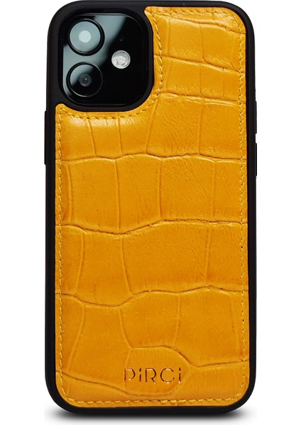 Apple iPhone 12 Mini Croco Dokulu Deri Kılıf Sarı fiyatları