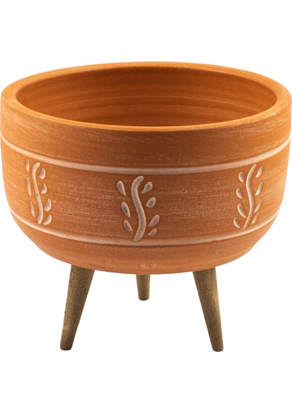 Terakota Nakış Desenli Toprak Aranjman ve Bonzai Saksı 3 Ayaklı fiyatları