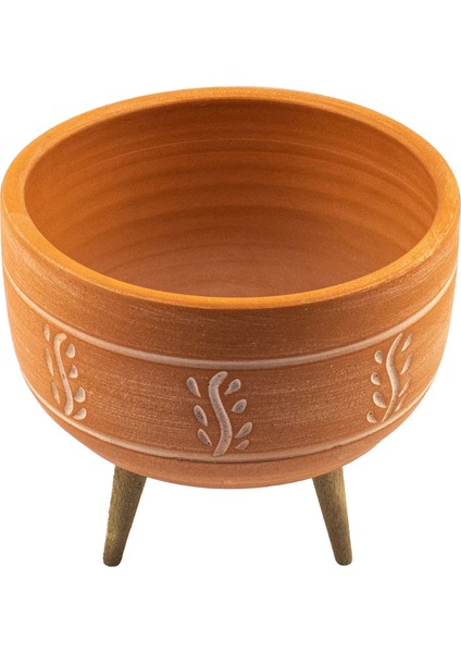 Terakota Nakış Desenli Toprak Aranjman ve Bonzai Saksı 3 Ayaklı modelleri