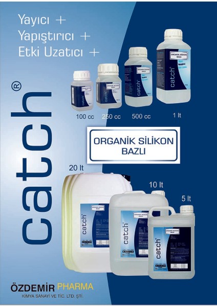 Özdemir Pharma Catch 125 ml Organik Silikon - Yayıcı - Yapıştırıcı -Etkinlik Artırıcı