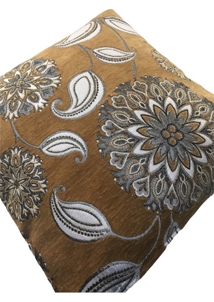 Pıllows Store Çiçek Desenli Safran Kırlent Kılıfı 45CM*45CM