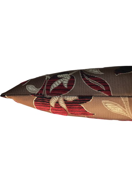Pıllows Store Çiçek Desenli Kahverengi Kırlent Kılıfı 45CM*45CM