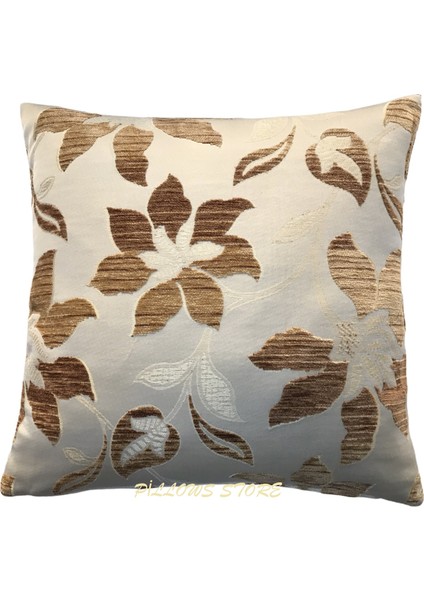Pıllows Store Çiçek Desenli Safran Kırlent Kılıfı 45CM*45CM