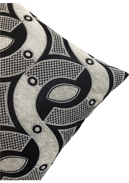 Pıllows Store Geometrik Desenli Beyaz Kırlent Kılıfı 45CM*45CM