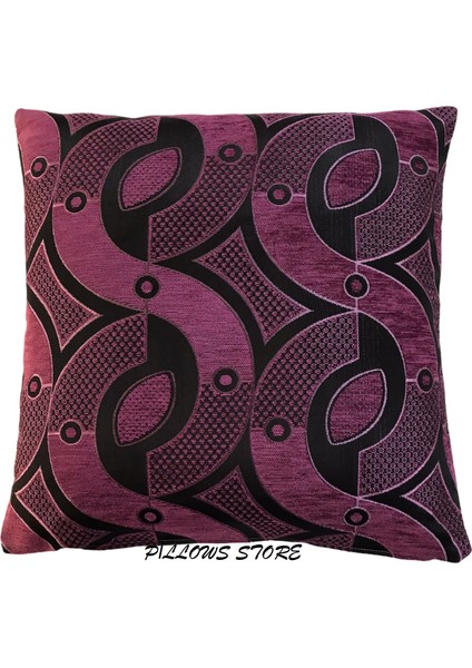 Pıllows Store Geometrik Desenli Mor Kırlent Kılıfı 45CM*45CM