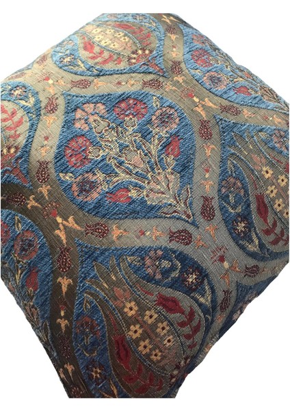 Pıllows Store Osmanlı Açık Mavi Lale Desenli Kırlent Kılıfı 45CM*45CM