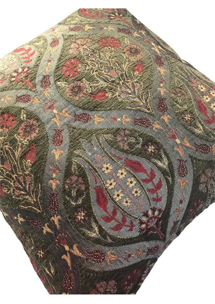 Pıllows Store Osmanlı Açık Yeşil Lale Desenli Kırlent Kılıfı 45CM*45CM