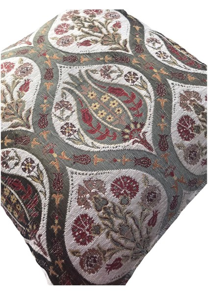 Pıllows Store Osmanlı Beyaz Lale Desenli Kırlent Kılıfı 45CM*45CM