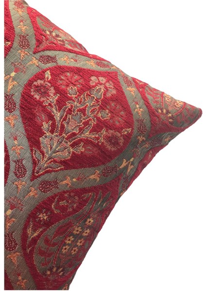 Pıllows Store Osmanlı Kırmızı Lale Desenli Kırlent Kılıfı 45CM*45CM