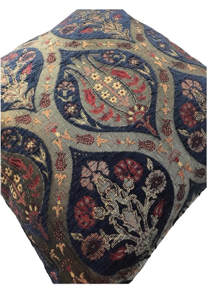 Pıllows Store Osmanlı Lacivert Lale Desenli Kırlent Kılıfı 45CM*45CM